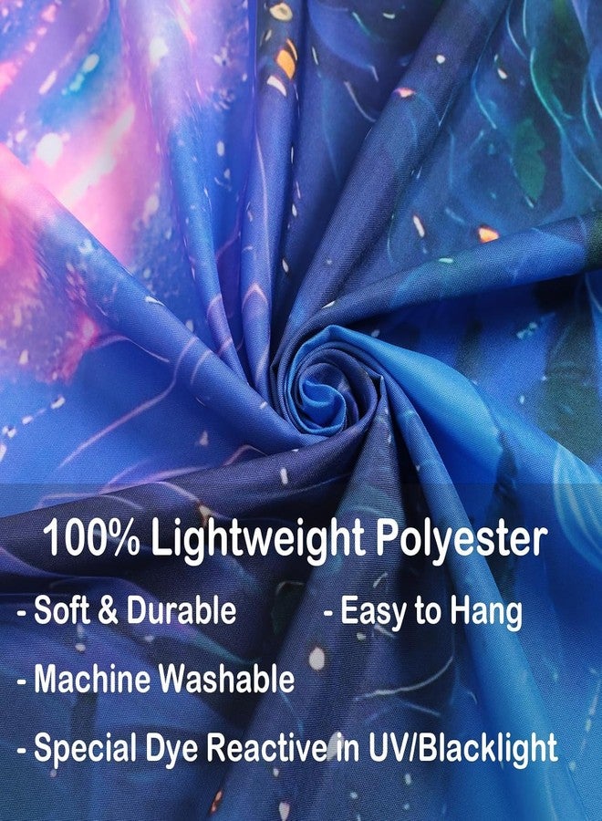 Manicer Blacklight Galaxy Waterfall Neon Tapestry - UV Reactive Glowing Cosmic Spiral Sky Glow in the Dark Nature Fantasy Landscape Wall Art for Bedroom - 59.1" x 80" - Image 4